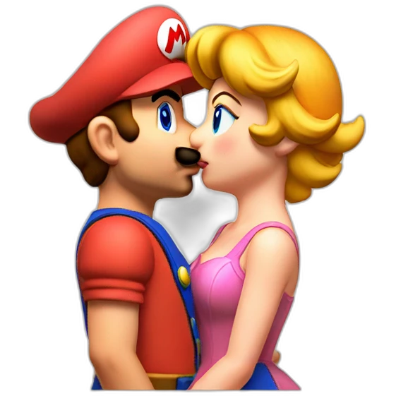 mario kissing peach emoji