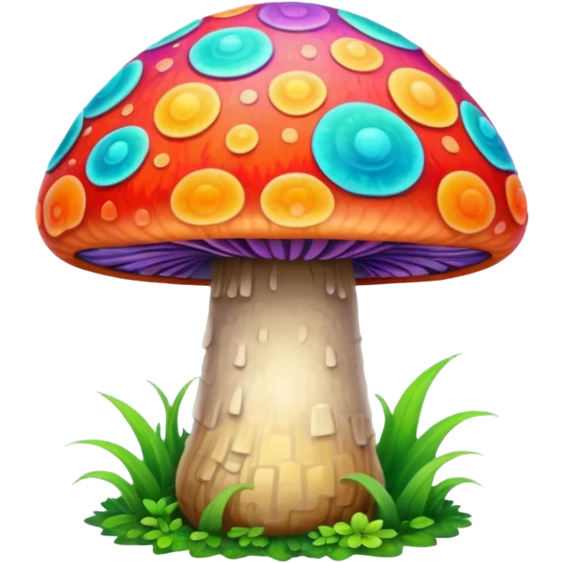 psychodelic mushroom single simple colorful no grass emoji
