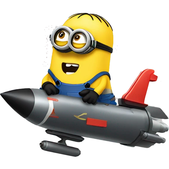 minion riding a cruise missile emoji