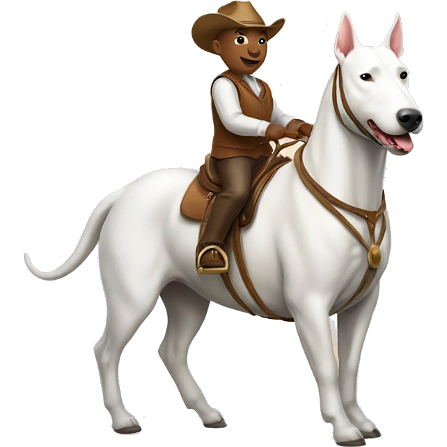 Bull terrier riding a horse emoji