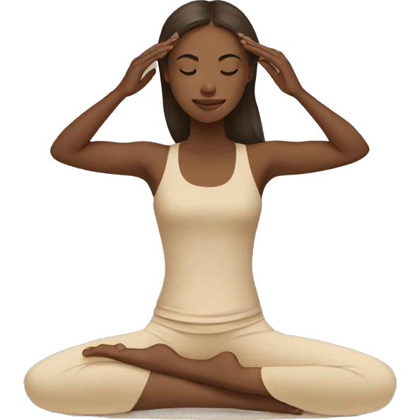 Girl doing yoga in beige tones  emoji