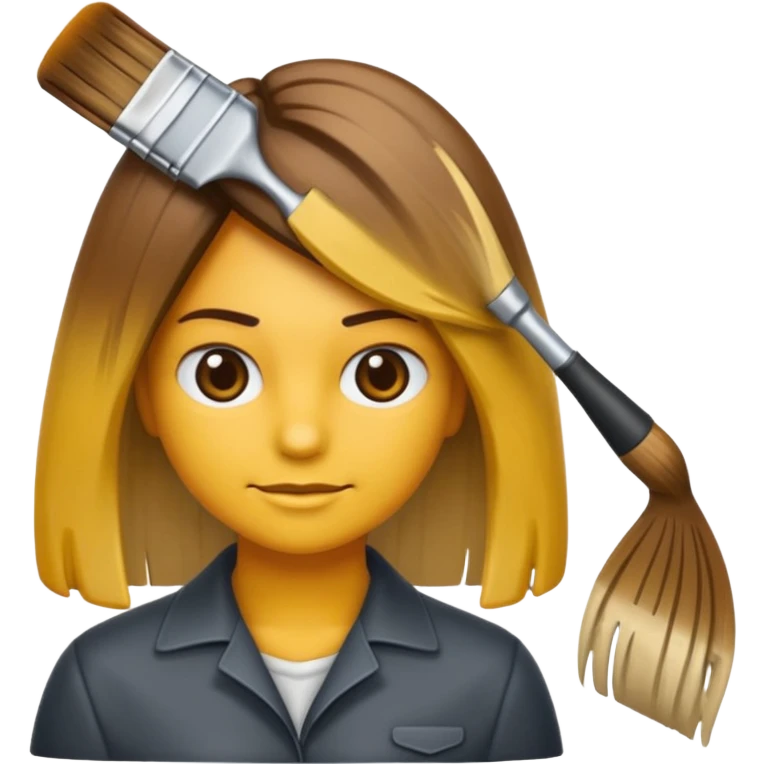 emoji de una persona que le estan haciendo mechas californianas con una brocha de tinte emoji