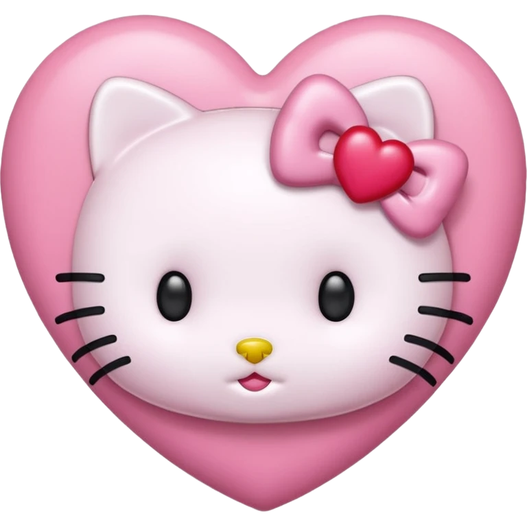 hello kitty heart`no mouth emoji