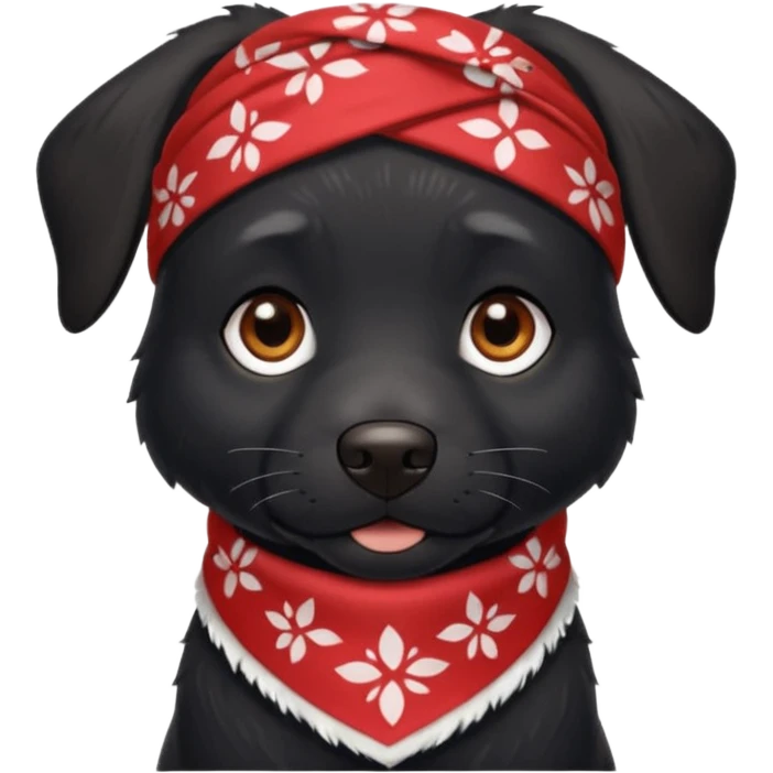 Black dog with a bandana on emoji