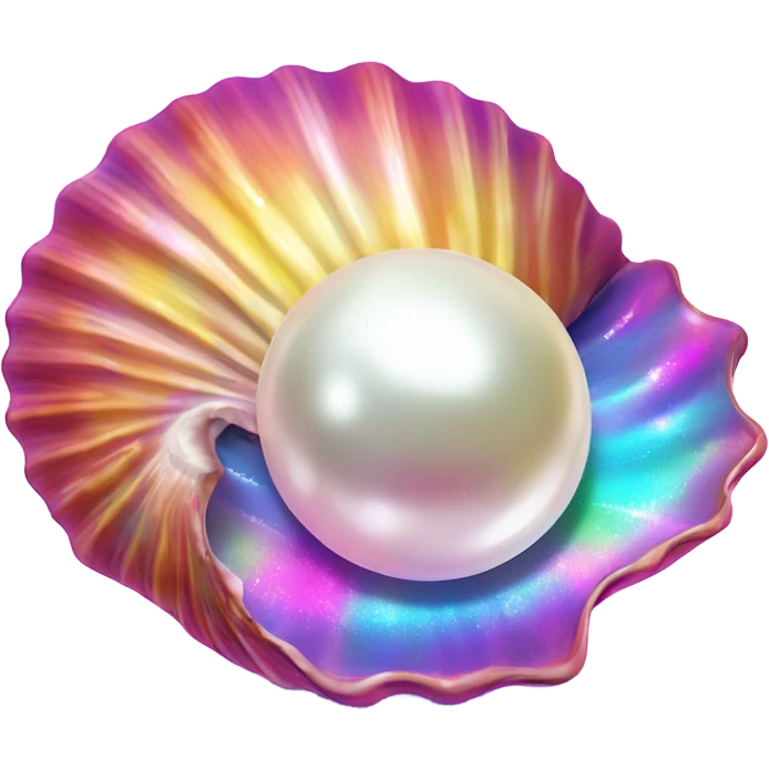 Lisa Frank sparkle sea shell with pearl ￼ emoji
