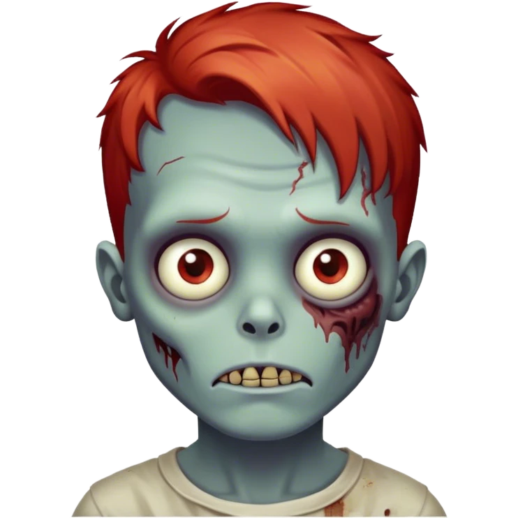 zombie boy red hair brown eyes  emoji