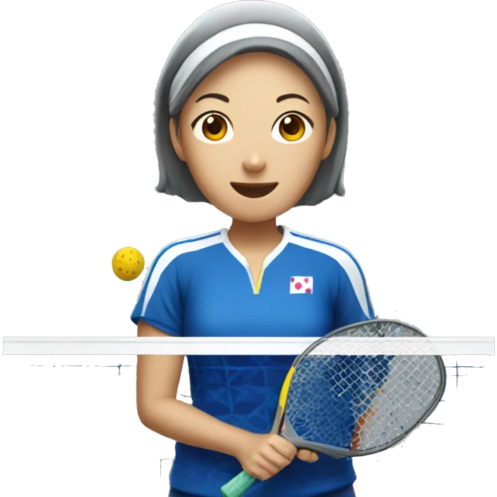 Japanese woman playing pickleball emoji