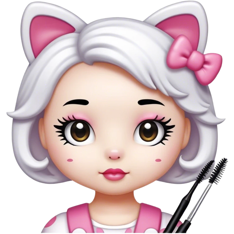 HELLO KITTU sanrio with mascara spoolie emoji