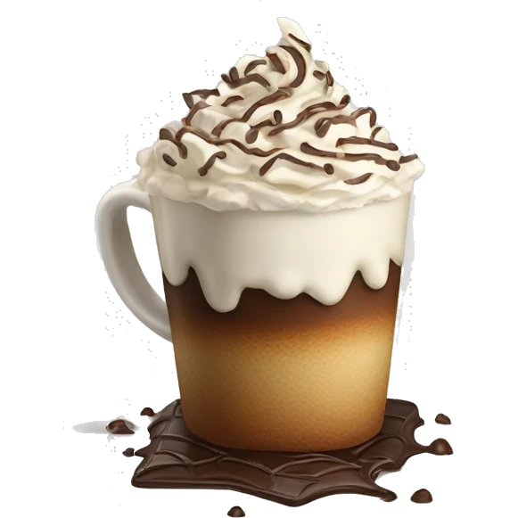 coffee with whipped cream and chocolate shavings emoji