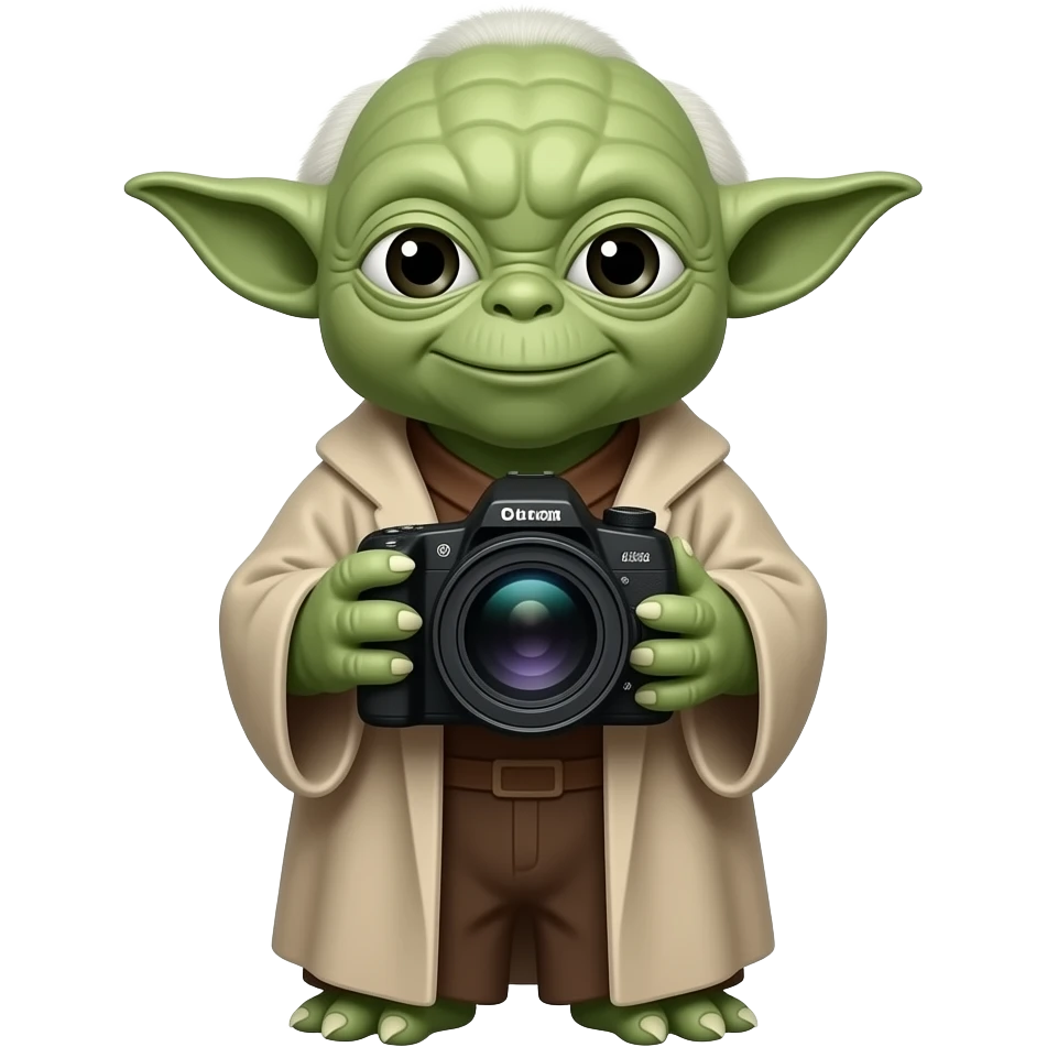 maitre yoda avec appareil gros appareil photo en entier emoji