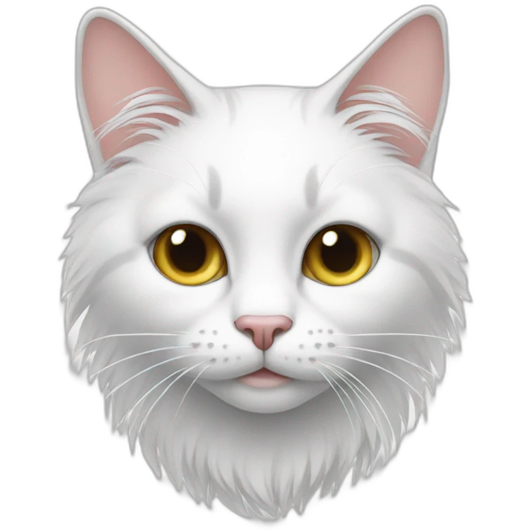 Cat white long poil emoji