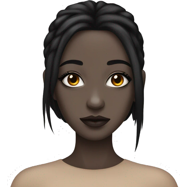 Black hair pale girl with eyeliner and septum peircing emoji