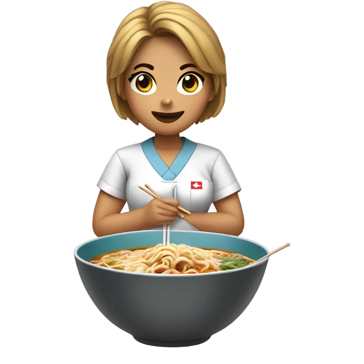 Nurse eating ramen emoji