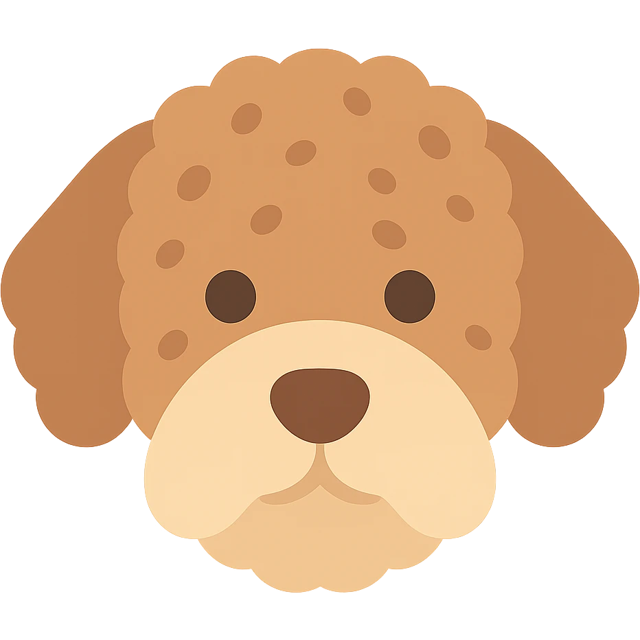 roan Lagotto Romagnolo dog icon with color emoji