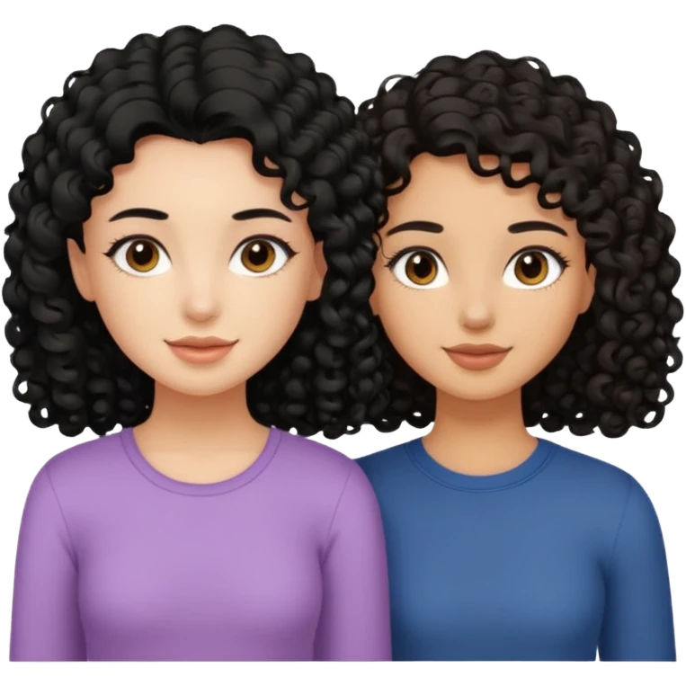a pretty bratz fair girl with curly black hair with another girl bestfriend. Seconc girl has straight hair and is tan emoji