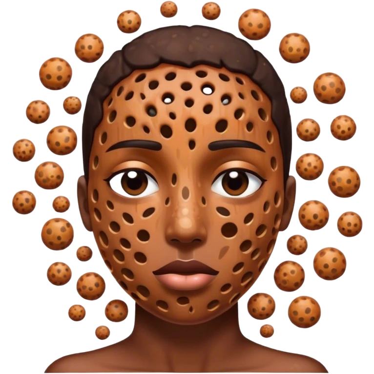 Close eye Trypophobia glitched face  emoji