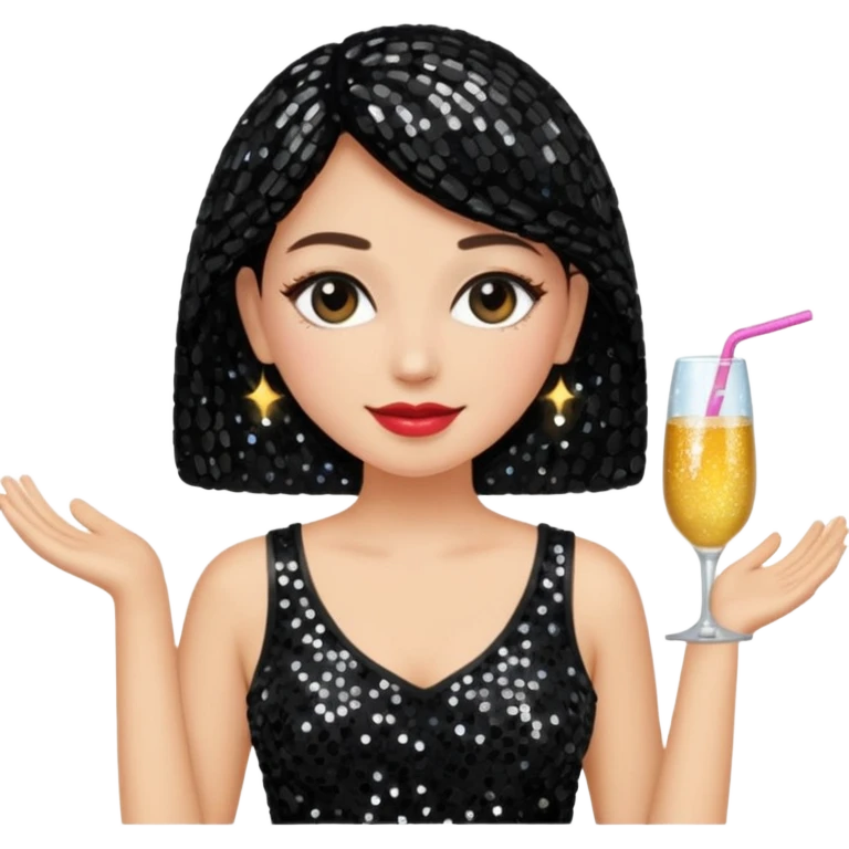 un top de ropa de mujer, para salir de fiesta, que sea negro y con detalles brillantes emoji
