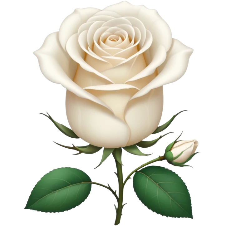 white rose, without green leaves, just flower emoji