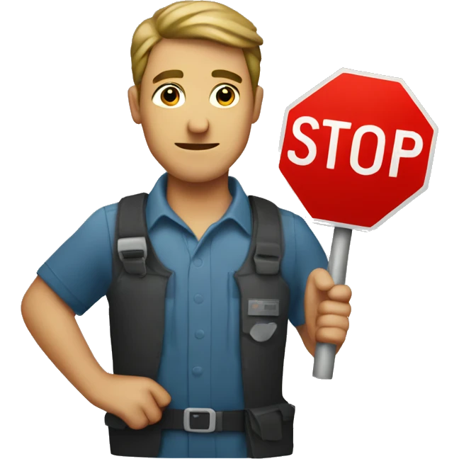 man holding a stop sign emoji