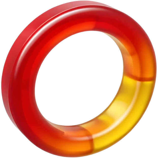 emoji de 2 gomitas en forma de aro una colo rojo y otra amarillo de gran grosor emoji