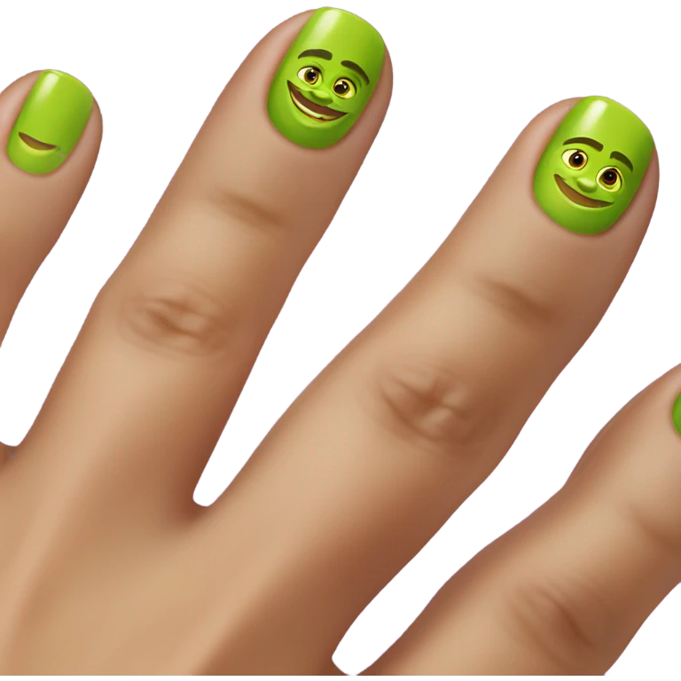 Toes with shrek nail polish  emoji