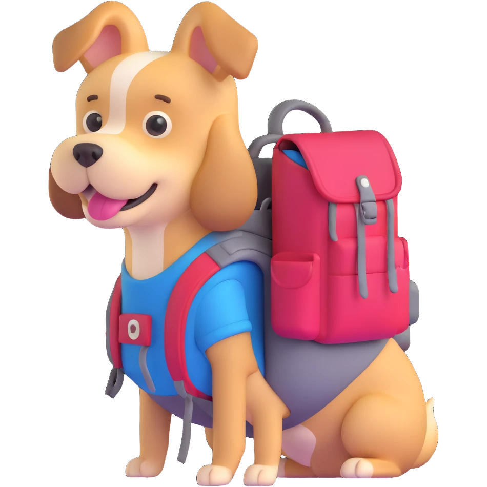 dog wearing a backpack emoji