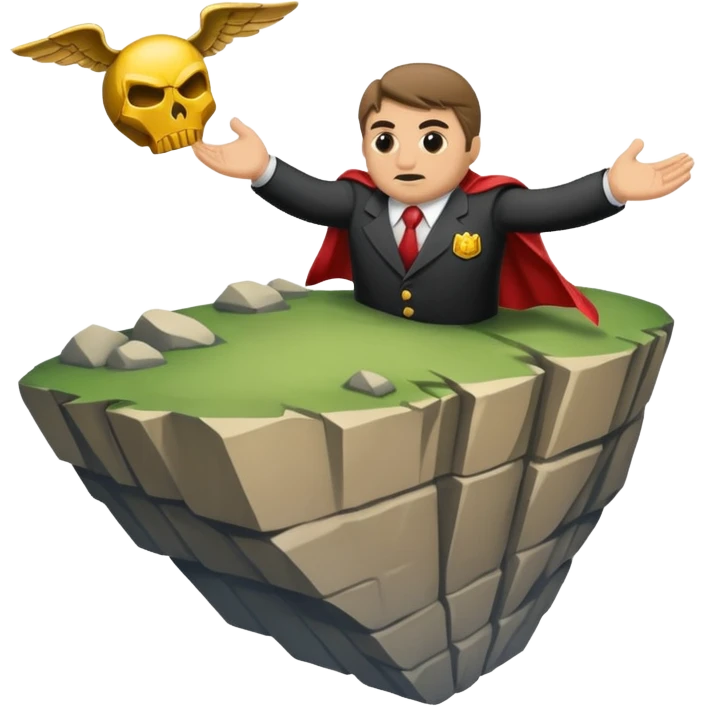 a mafiosi snitch bound up and held over a cliff emoji