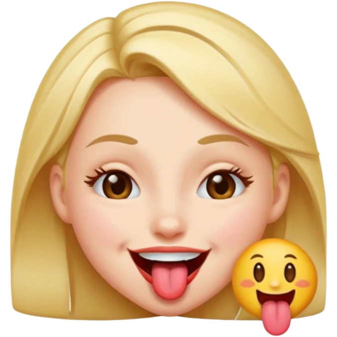 Girl with tongue out winking emoji