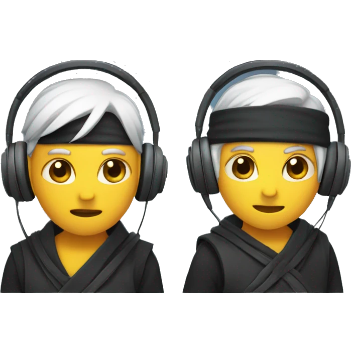 Two ninjas with headphones  emoji