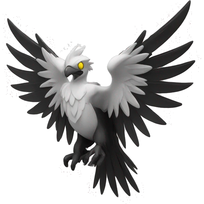 Ave fenix blanco y negro  emoji