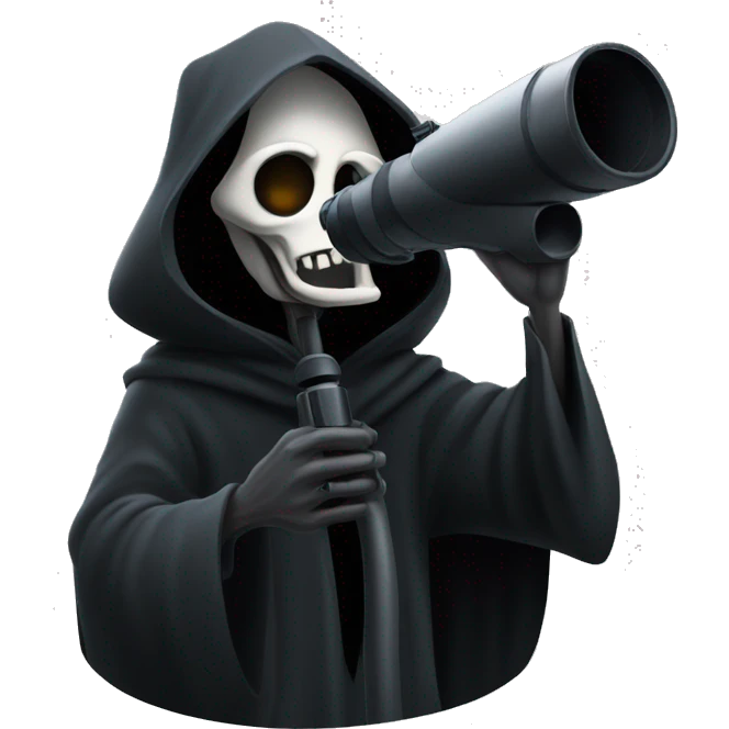The Grim reaper looking through binoculars  emoji