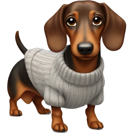 Sausage dog with jumper emoji