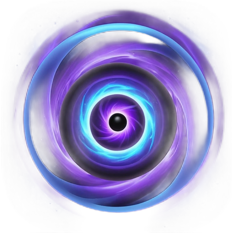 glowing sphere with blue and purple light inside, blackhole as energy core emoji