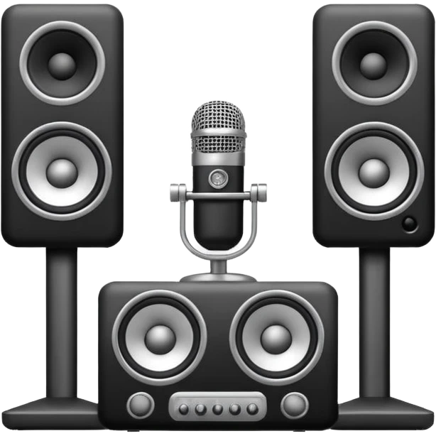 picture of studio with mic and speakers  emoji