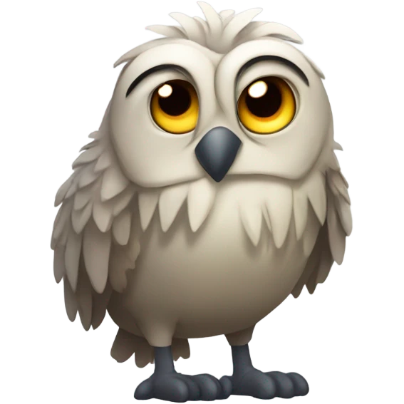 Emotionally and physically drained owl tried of helping everyone emoji