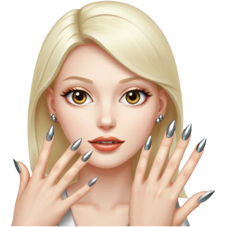 a face with nails emoji