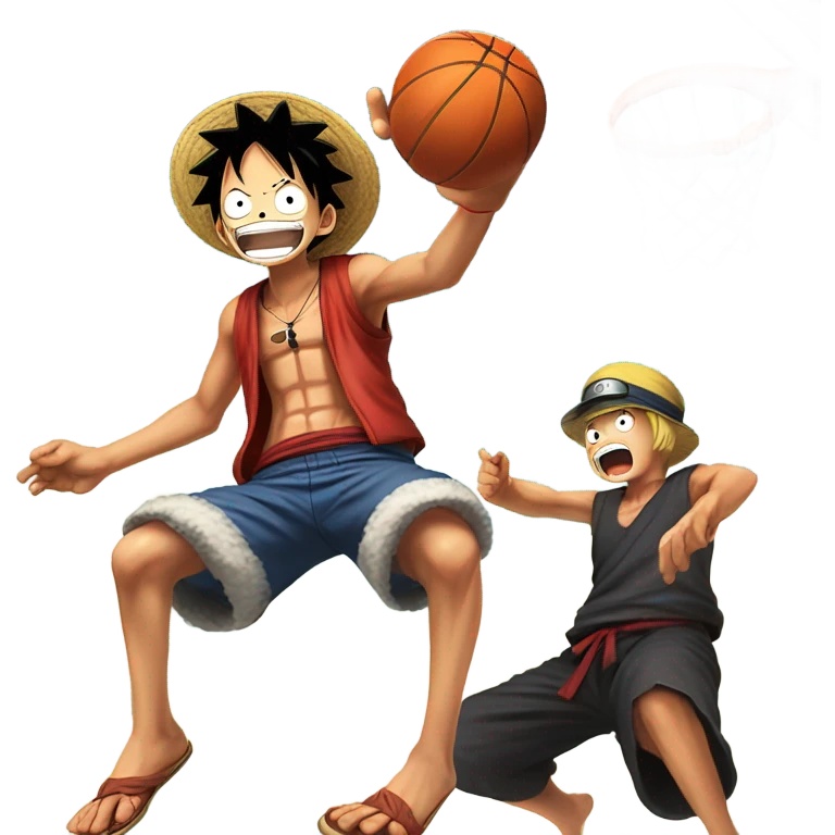 Luffy dunking on Naruto emoji
