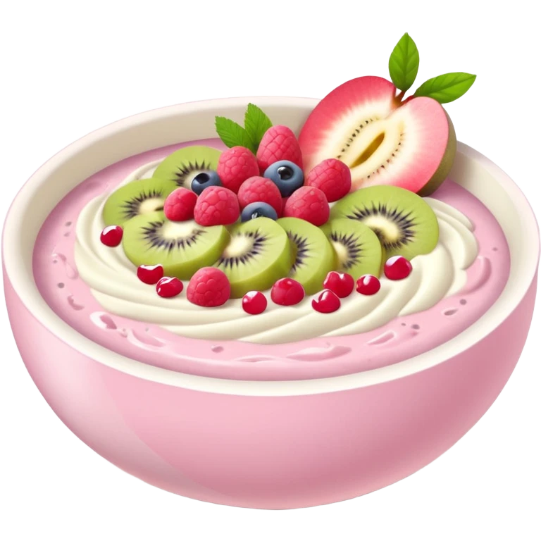 pastel pink and white smoothie bowl emoji
