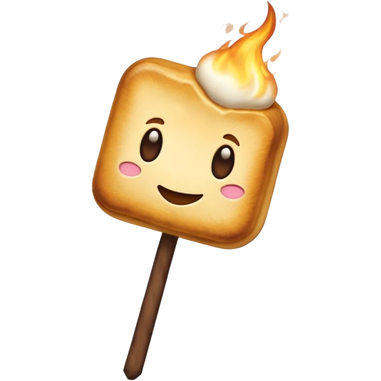 Toasted Marshmallow on a stick  emoji