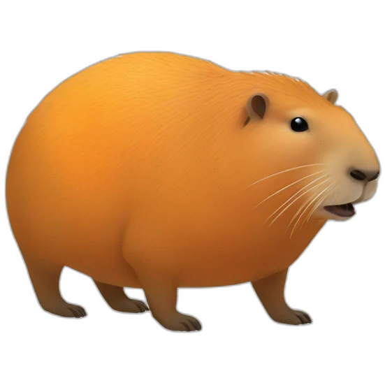 Capybara with orange over head emoji