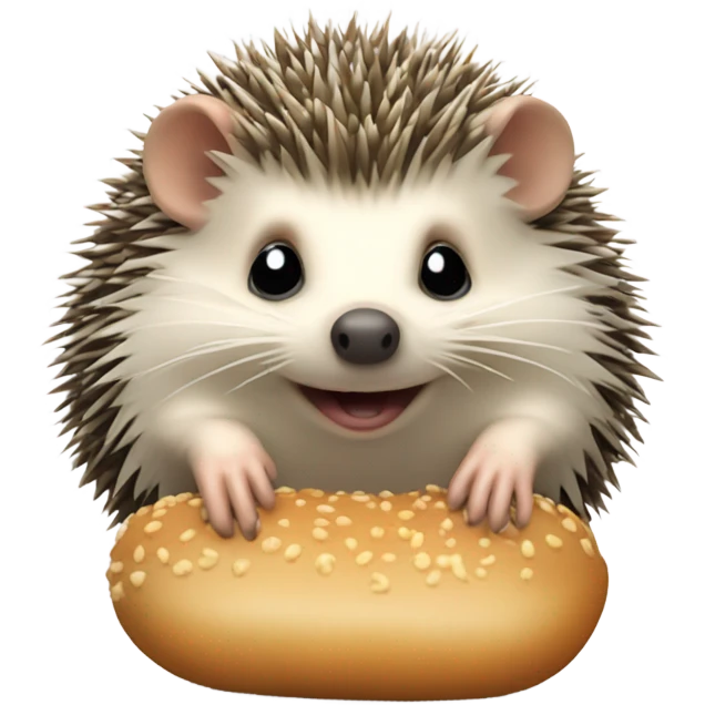 Hedgehog eating a bun emoji