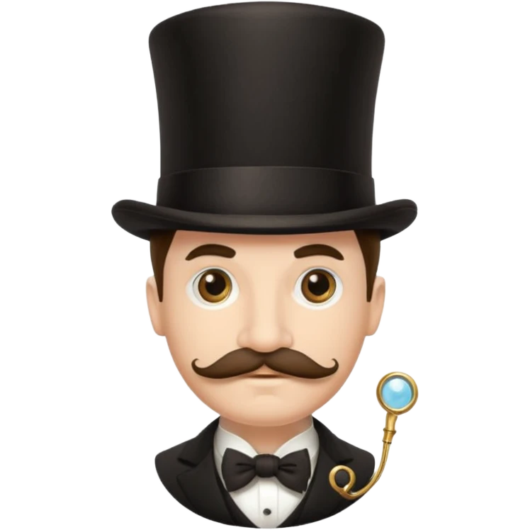 Fancy man with top hat and mustache with fancy look on his face and monocle emoji