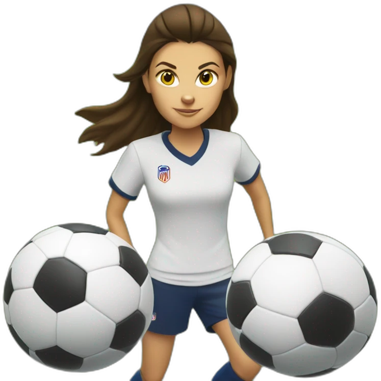 mia hamm as a cat playing soccer emoji