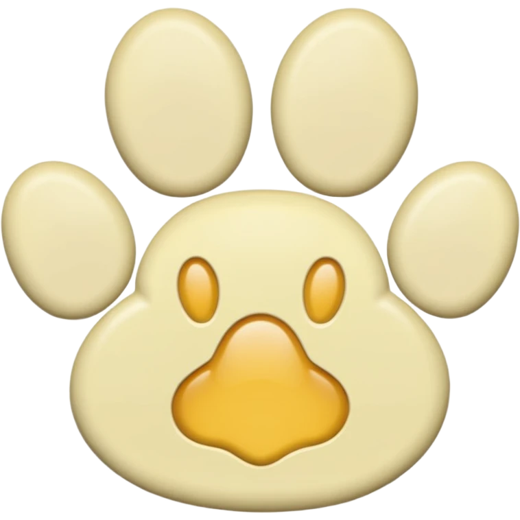 a pale pastel yellow pawprint emoji