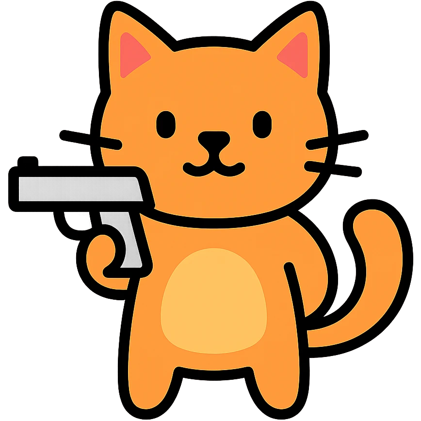 cat with a gun emoji