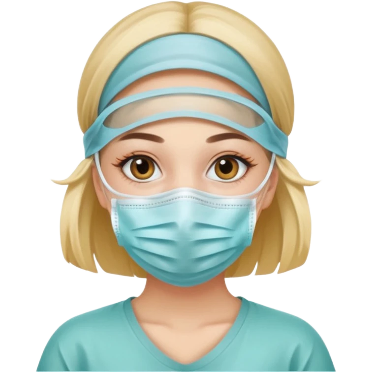 a beautiful girl wearing surgical mask emoji
