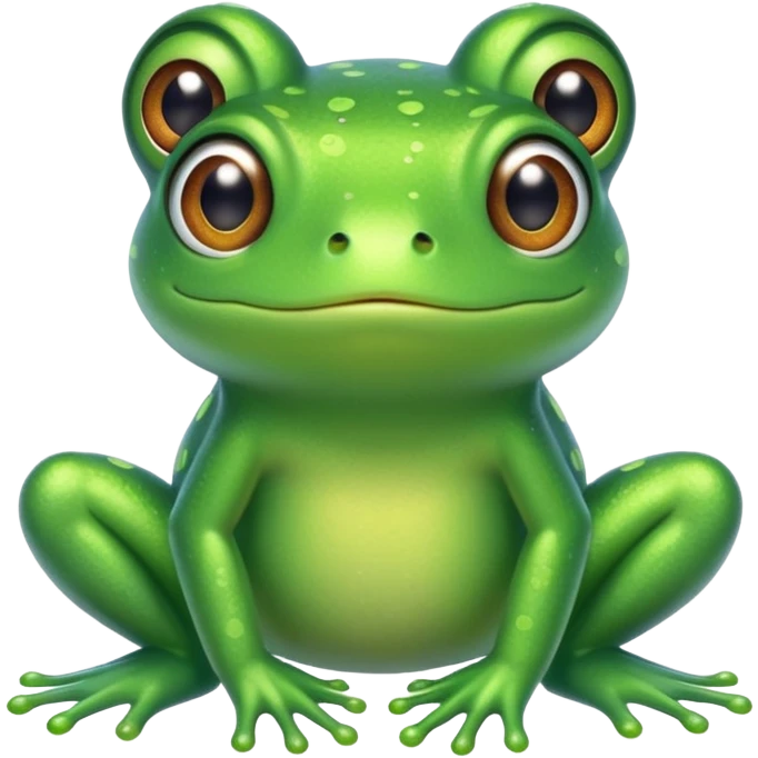 Glitter Green Frog cute emoji
