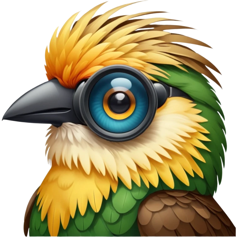 Bird with monoculars emoji