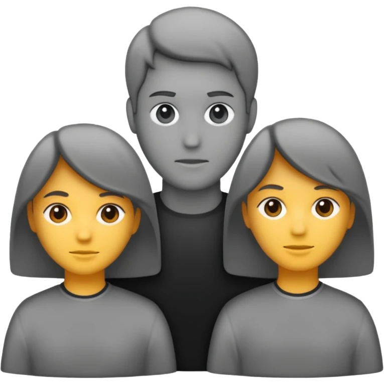 grey silhouette of a group of three emoji