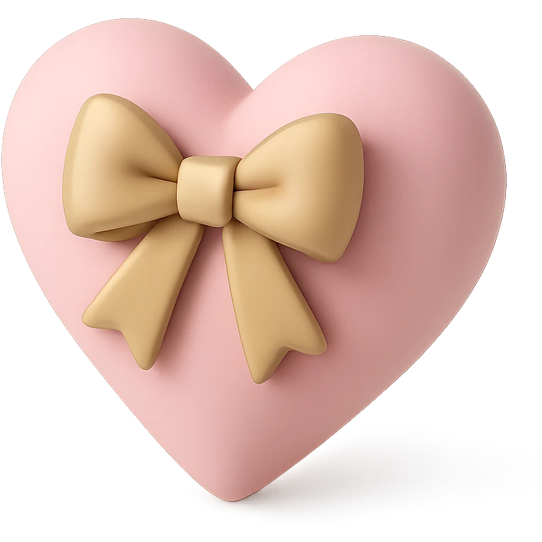 Pink heart with bow emoji